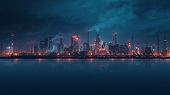 Vue d'une skyline industrielle émergente en Inde, symbolisant l'ambition multipolaire